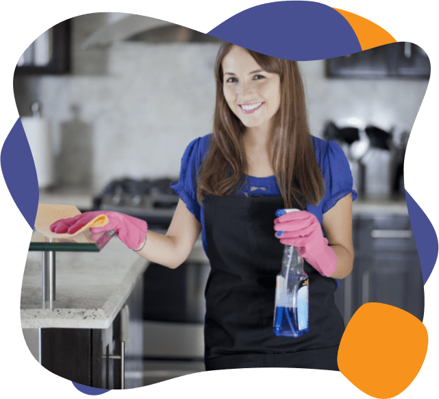 An Enviropure home cleaner wipes down a counter
